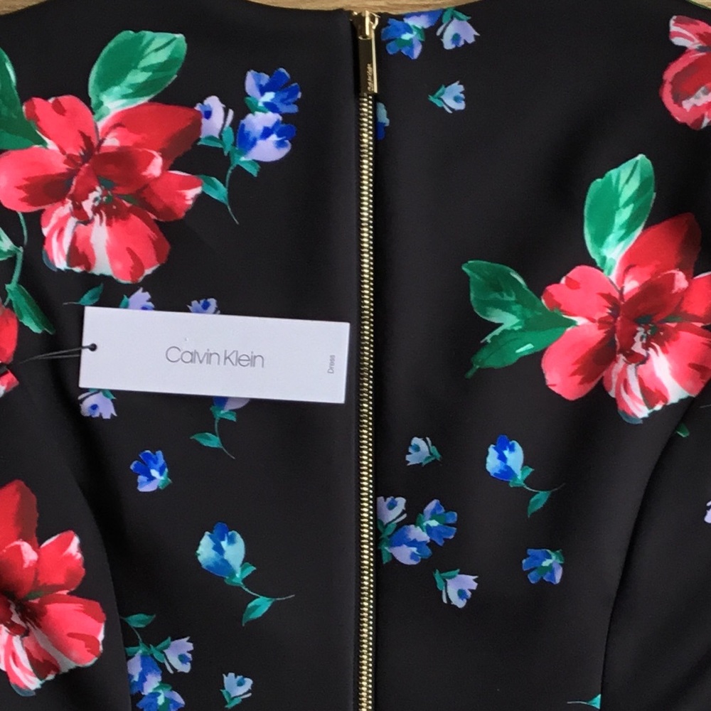 Calvin Klein FLASH SALE! Floral Print Scuba Dress - Picture 5 of 6